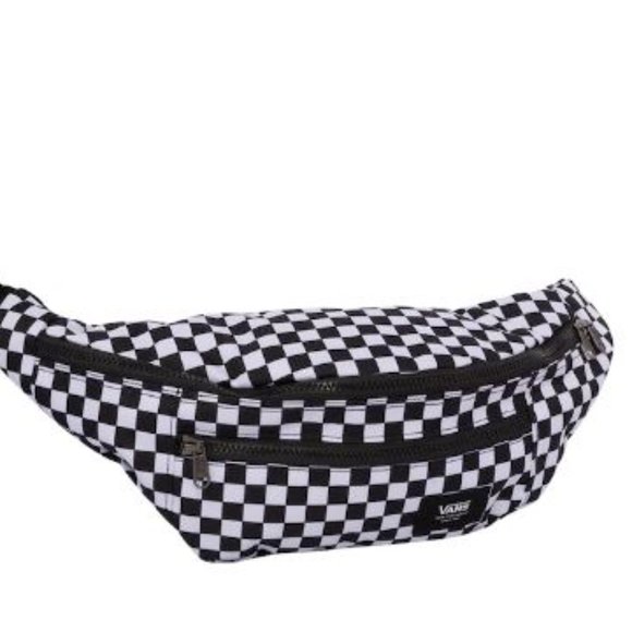 New Vans Ward Black White Checkered Crossbody Fanny Pack Bum Belt Waist Bag - Picture 6 of 17